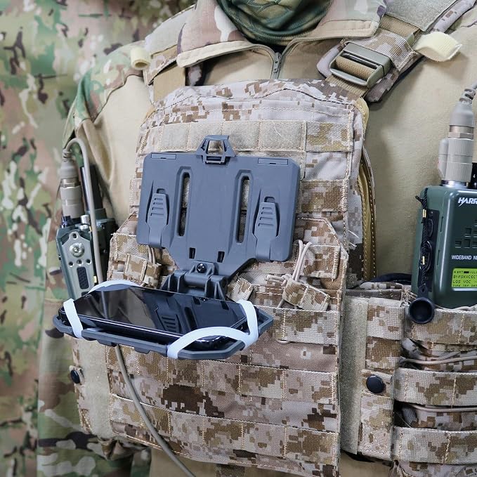 Phone Mount MOLLE Vest Plate Carrier Tactical Phone Holder, Quick Release Flip - Image 7