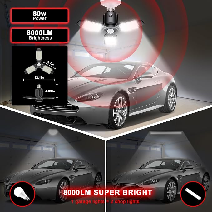 Motion Sensor Garage Light, 80W Garage Lights Ceiling Led Motion Activated - Image 5