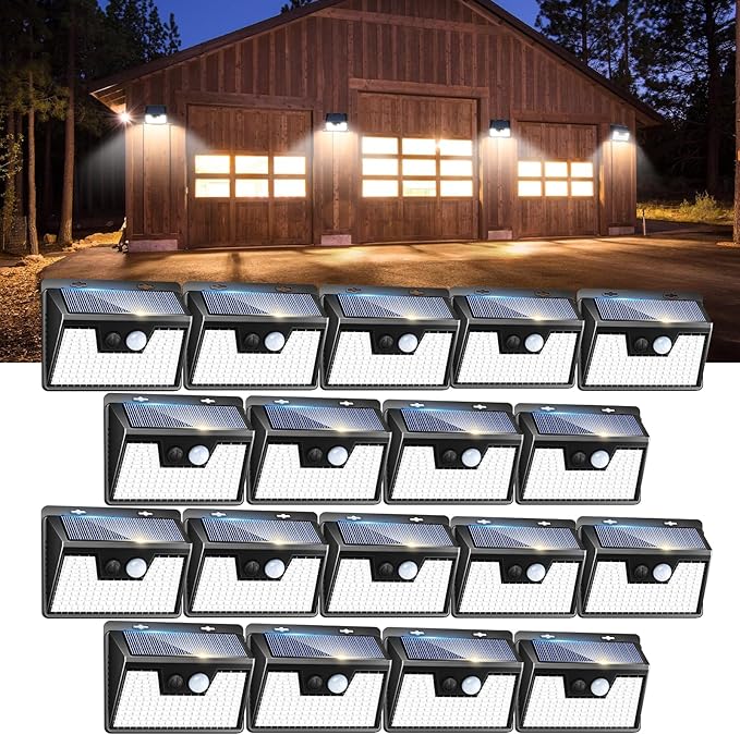 Peasur 18 Pack/140 LED Solar Lights, Outdoor Waterproof, 3 Lighting Modes by Peasur