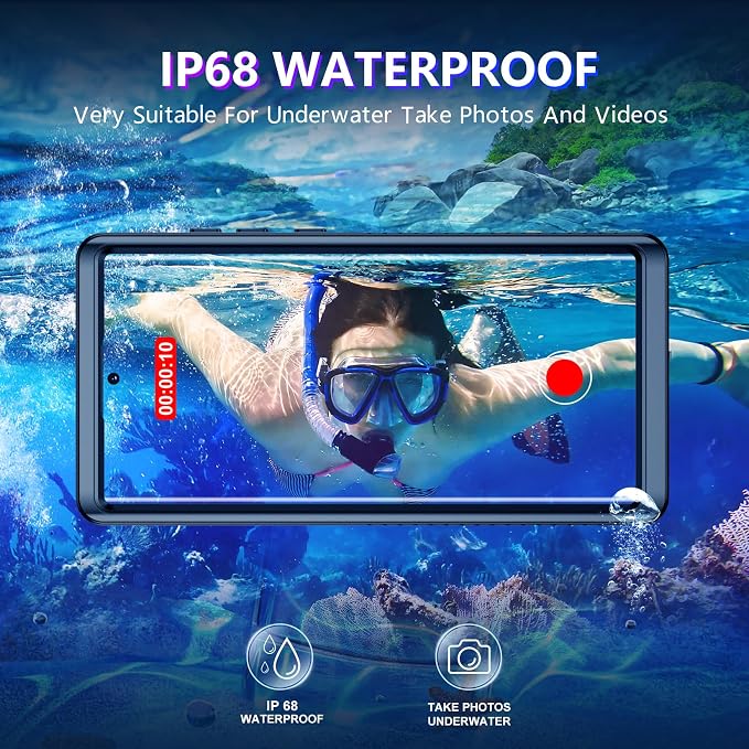 Temdan Designed for Samsung Galaxy S22 Ultra Case, Waterproof Built-in Lens & - Image 3