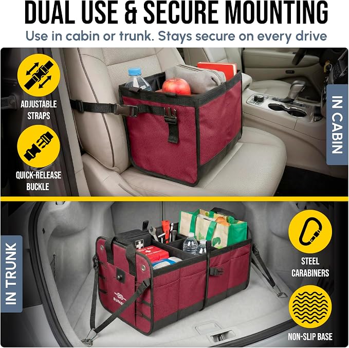 XL Trunk Organizer 3-Section for SUV, Van – Modular L-Shape Car Storage Box - Image 5