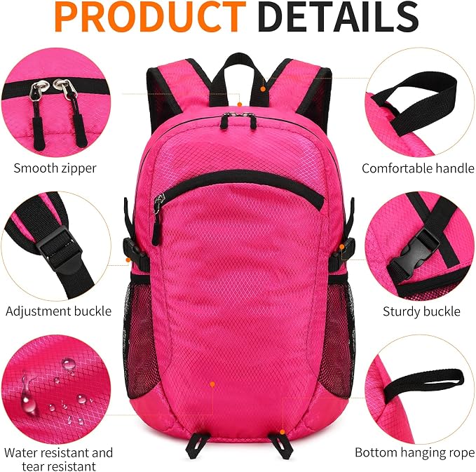 Small Hiking Backpack 15L Travel Lightweight Hiking Packable Daypack - Image 6