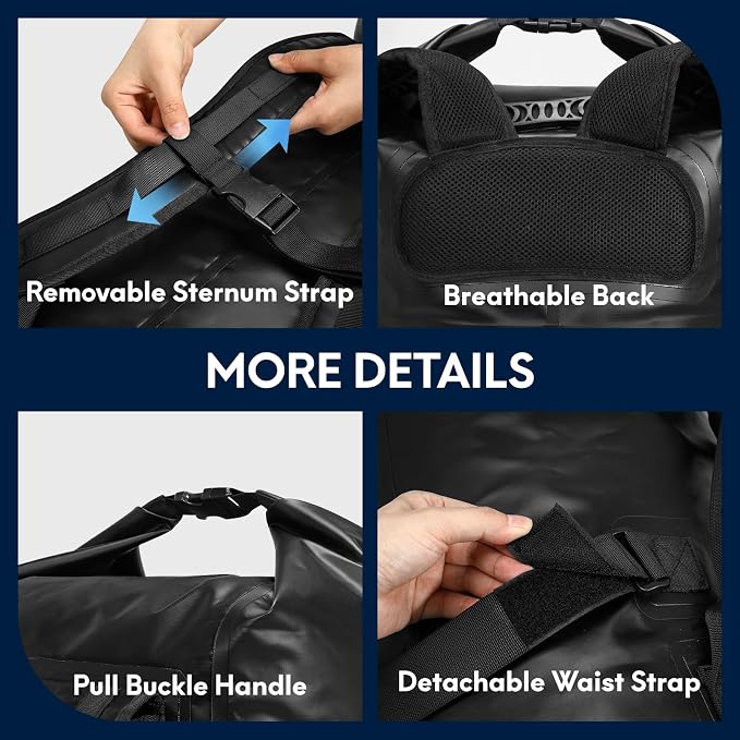 Haimont Waterproof Backpack Roll Top Dry Bag Kayak Dry Backpack - Image 3