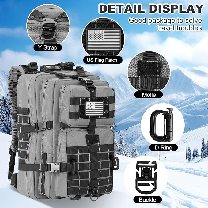 Hannibal Tactical MOLLE Assault Backpack, Tactical Backpack Military Army - Image 4