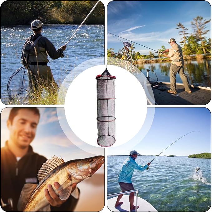 Fish Basket – 25x30cm/25x60cm/25x90cm Nylon, Portable Net Pen, Live Catch - Image 4