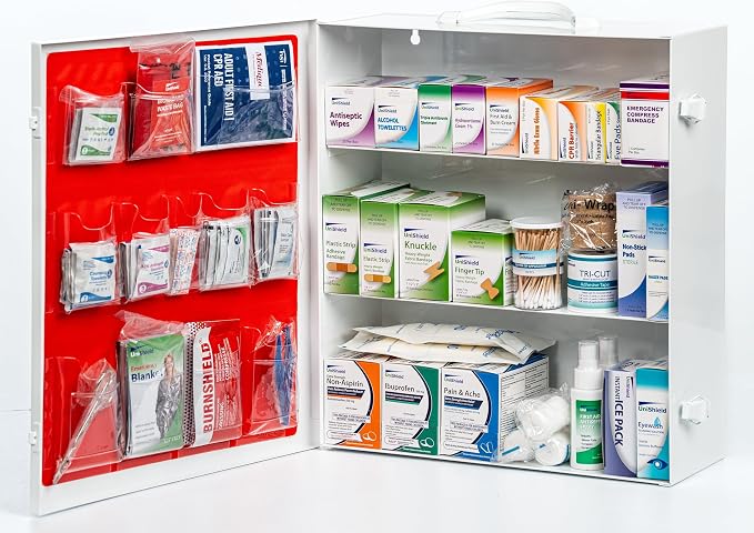 3-Shelf Metal 1st Aid Cabinet Class A, Large Capacity First Aid Wall Mount by HomePage