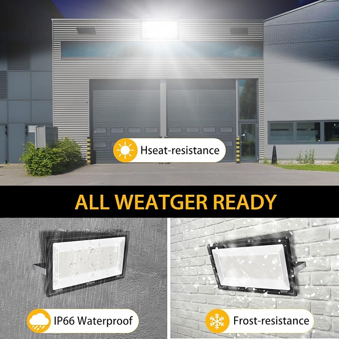 XYCN 800W 2pack LED Flood Lights, 3700 watt Equivalent 89500LM Super Bright - Image 5