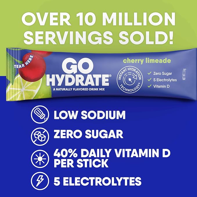 GoHydrate Low Sodium Electrolytes Powder Packets Sugar Free - Image 4