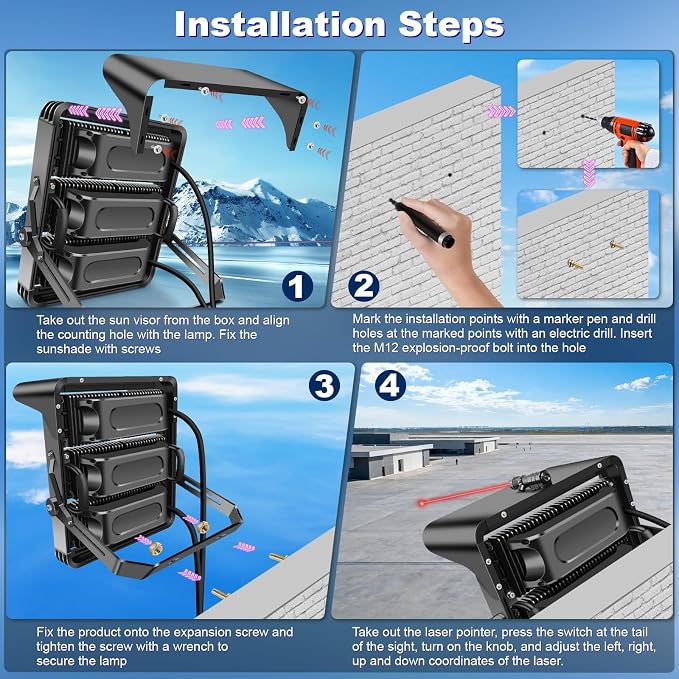 112500LM Led Stadium Light Dimmable 0-750w Super Bright Led Arena Flood Lights - Image 7