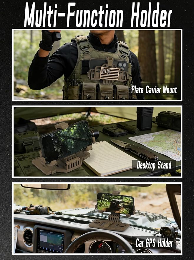 Tactical Molle Phone Holder for Plate Carrier Vest, Quick-Release Heavy Duty - Image 3