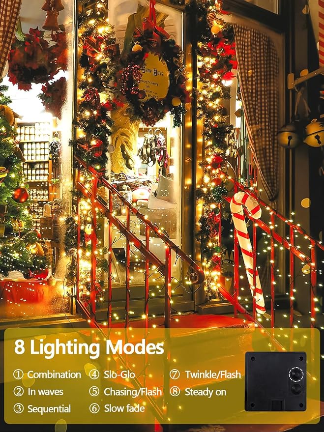4 Pack 400 LED Solar String Lights - Image 3