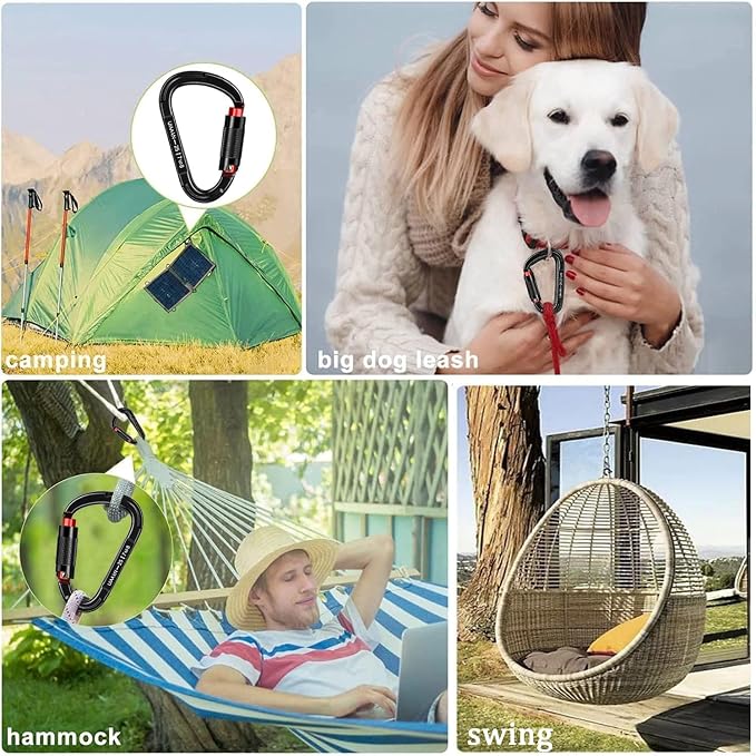Auto Locking Carabiner Heavy Duty Carabiner 25kN UIAA Certified Climbing - Image 6