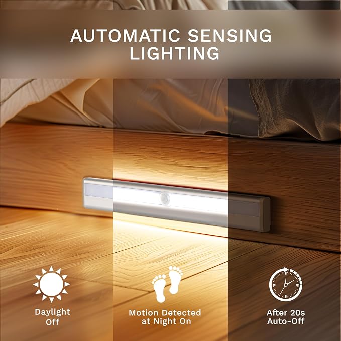6 Pack Motion Sensor Lights, 10 LED Closet Battery Operated Lights, Stick-On - Image 3