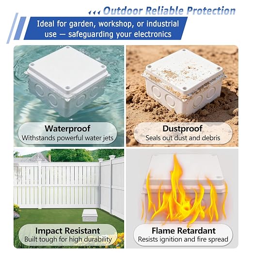 NineLeaf Junction Box, ABS Plastic Box IP65 Waterproof Outdoor Dustproof Water - Image 4