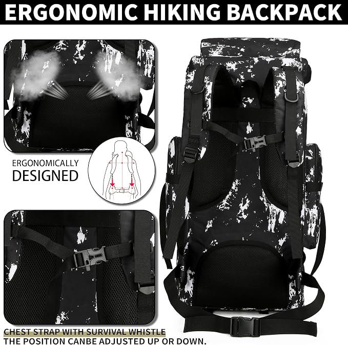 Hiking Backpack for Men 70L/100L Camping Backpack Military Rucksack Molle 3 - Image 5