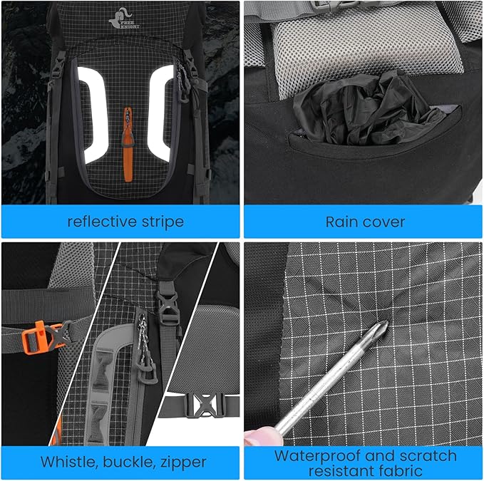 Bseash 80L Waterproof Hiking Camping Backpack - Image 6