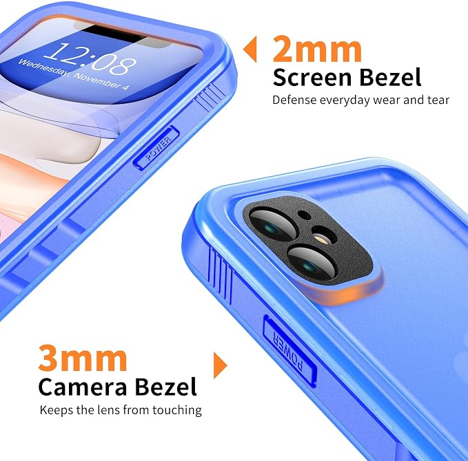 Cozycase Compatible with Waterproof iPhone 11 case, Built-in Screen Protector - Image 4