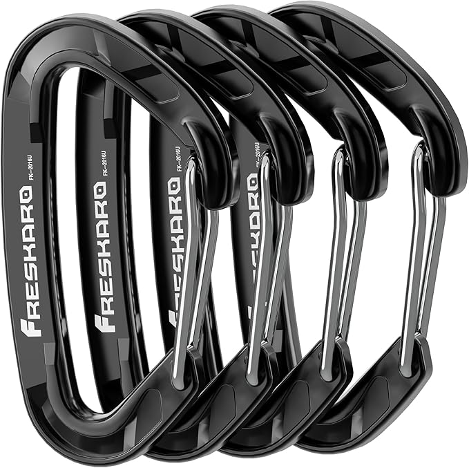 FresKaro 15kN-3372lbs Heavy Duty Wiregate Carabiners, Reliable Time-Tested by FresKaro