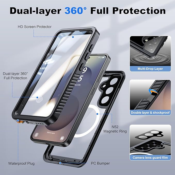 ANTSHARE IP68 Waterproof Case for Samsung Galaxy S25 - Image 5