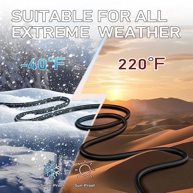 LUCKY TL Indoor Outdoor Extension Cord, 14/3 Gauge Black Long Extension Cord - Image 4