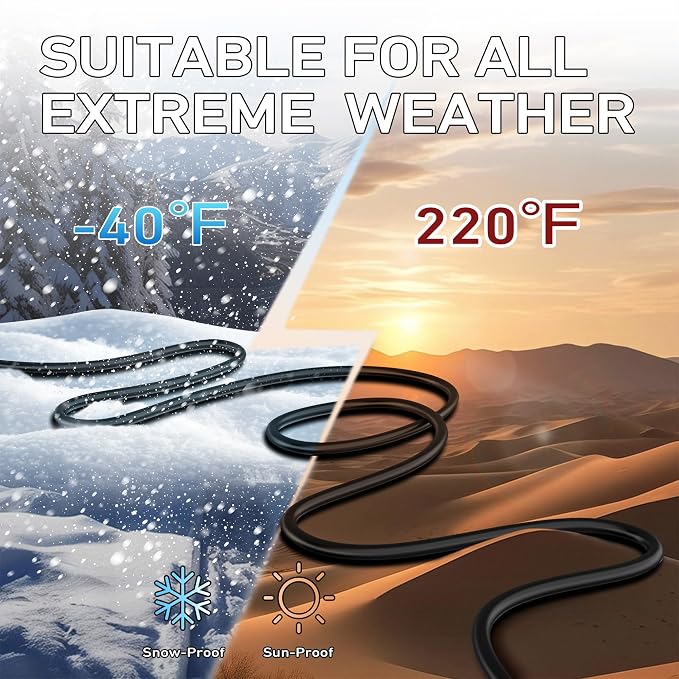 LUCKY TL Indoor Outdoor Extension Cord, 16/3 Gauge Black Long Extension Cord - Image 4