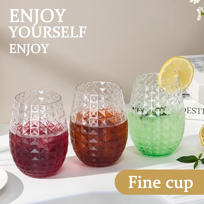 Lueumxc 20 Pack Plastic Wine Glasses, 16Oz Disposable Wine Glasses Unbreakable - Image 6