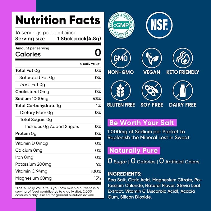 Venture Pal High Sodium Sugar-Free Electrolyte Powder Packets - Image 8