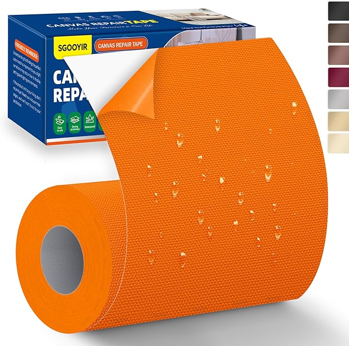 Self-Adhesive Canvas Repair Tape, Fabric Patch Repairs Kit by Sgooyir