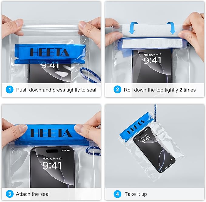HEETA 5-Pack Clear Waterproof Dry Bag Pouch, Water Tight Cases Dry Bags - Image 8