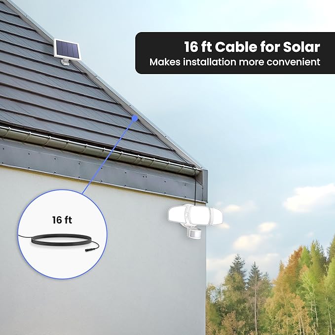 Feit Electric Outdoor LED Triple Head Solar Security Flood Lights - Image 6