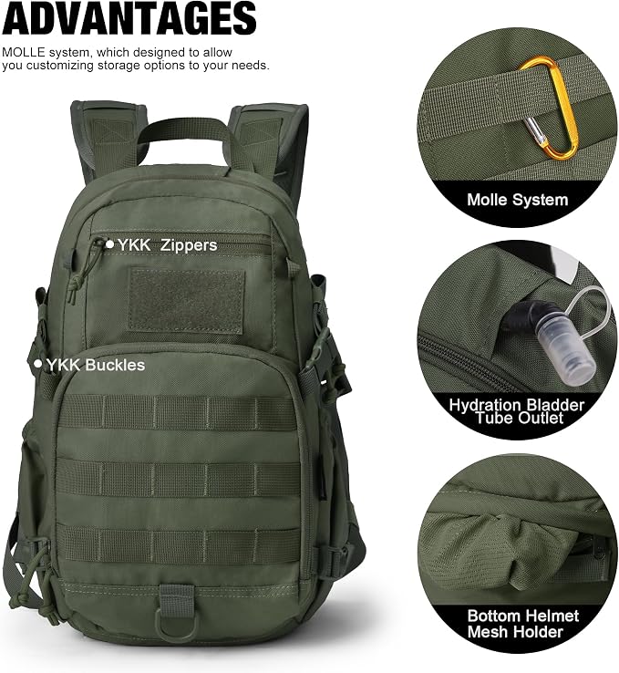 Mardingtop Small Tactical Backpack, Molle Hiking Backpack - Image 3