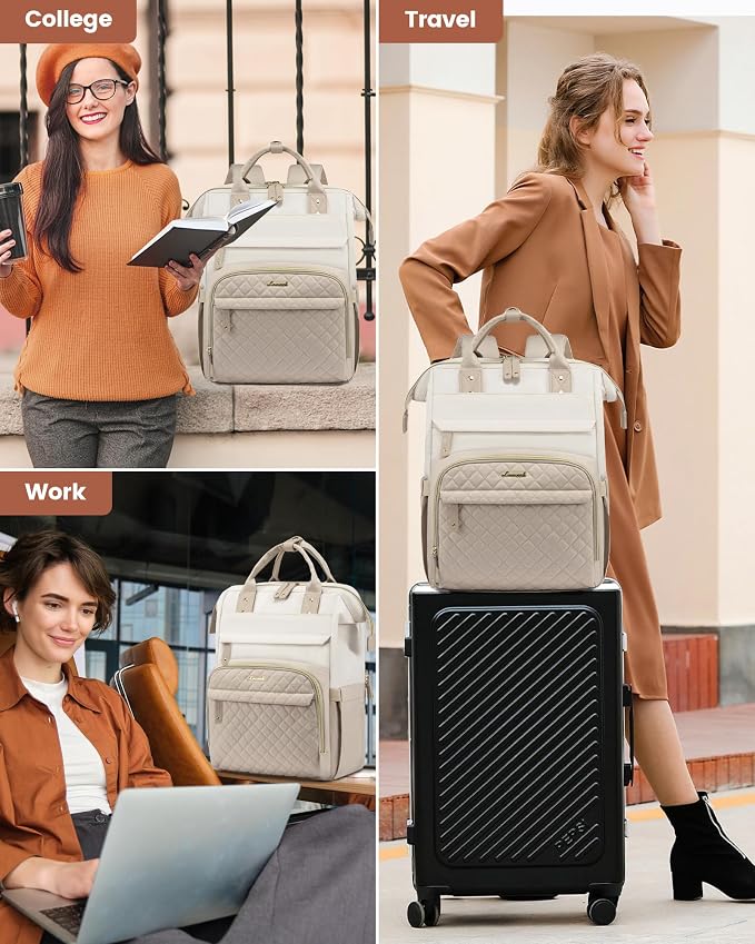 LOVEVOOK Laptop Backpack for Women, 15.6'' Waterproof Nurse Bag Teacher Work - Image 9