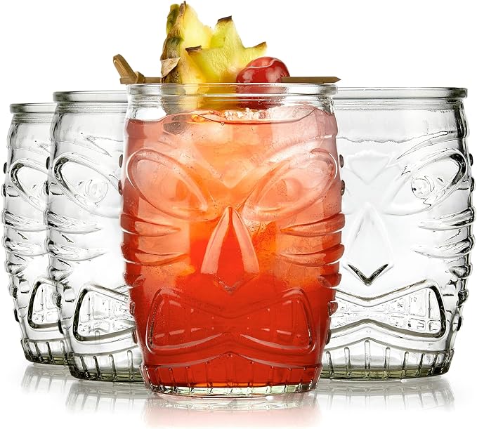 Libbey 4 Piece Modern Bar-Tiki Double Old Fashioned Glass Set, One Size by Libbey