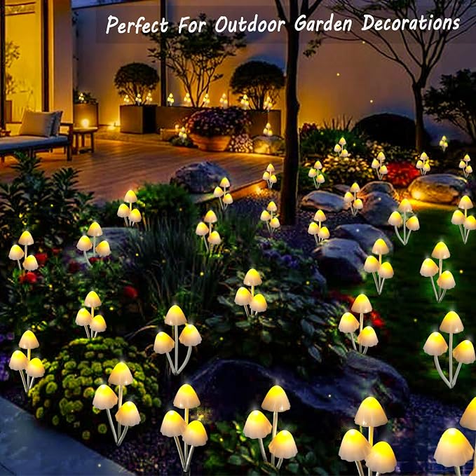 Solar Mushroom Lights for Outside, Unique Mushroom Garden Decor Gifts, Cute - Image 9