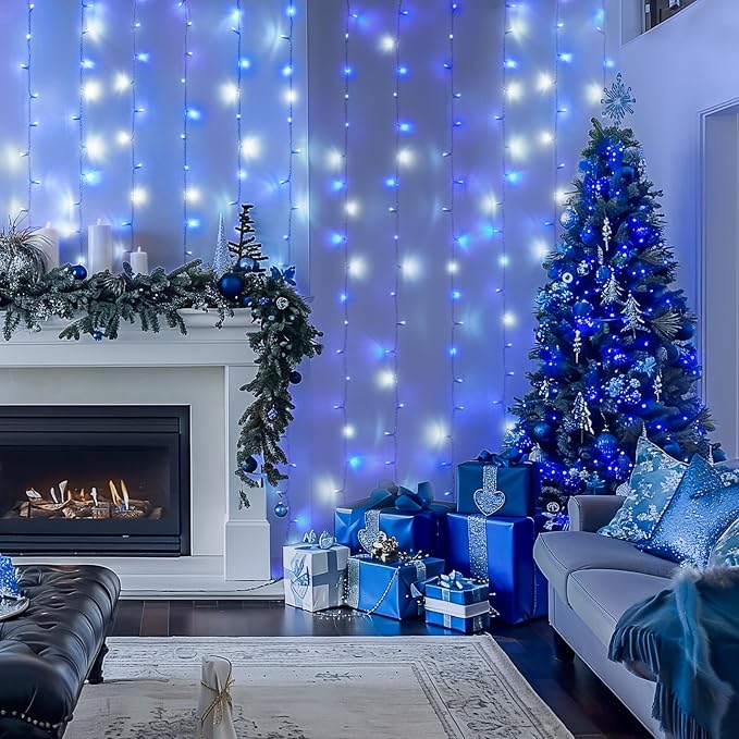 JMEXSUSS 300LED Christmas Curtain Lights Plug in - Image 2