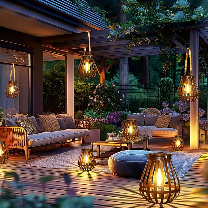 Solar Lanterns Outdoor Waterproof: Metal Hanging Lights - Image 6