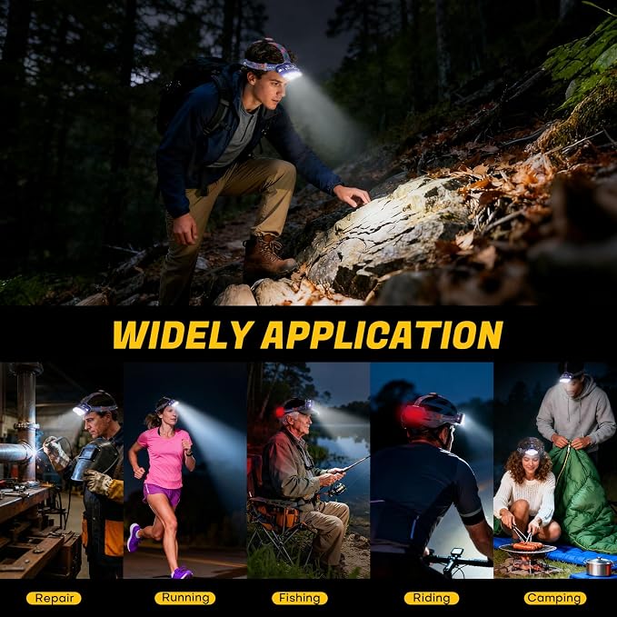 MIOISY Headlamp Rechargeable, 8 LED Super Bright Head Lamp - Image 6