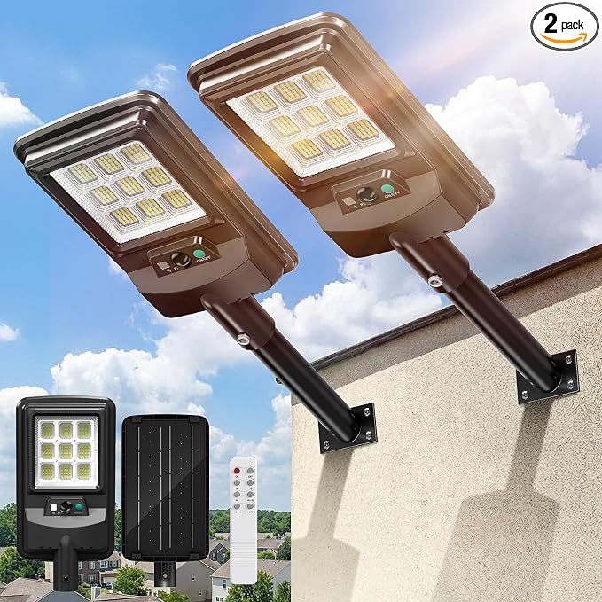 Solar Street Light Outdoor, 11-Inch Solar Powered Street Light by Etetale