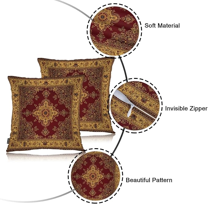 Swono Paisley Carpet Cozy Pillowcase Cushion Cover, Persian Carpet Tribal - Image 7