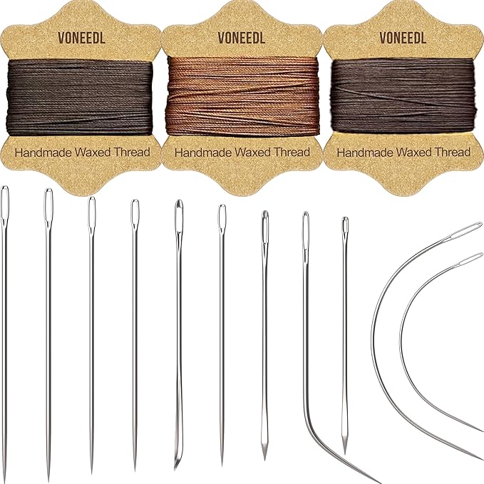 Upholstery Repair Kit: Waxed Sewing Thread & Heavy Duty Needles by VONEEDL