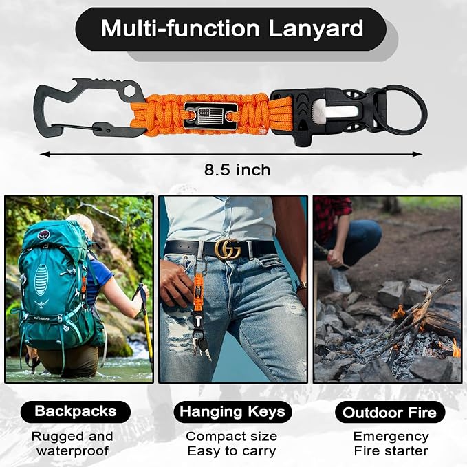 DDOUT Heavy Duty Paracord Lanyard 550 Paracord Braided Keychain - Image 5