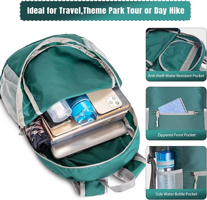 ZOMAKE Ultra Lightweight Hiking Backpack 20L, Packable Small Backpacks Water - Image 3