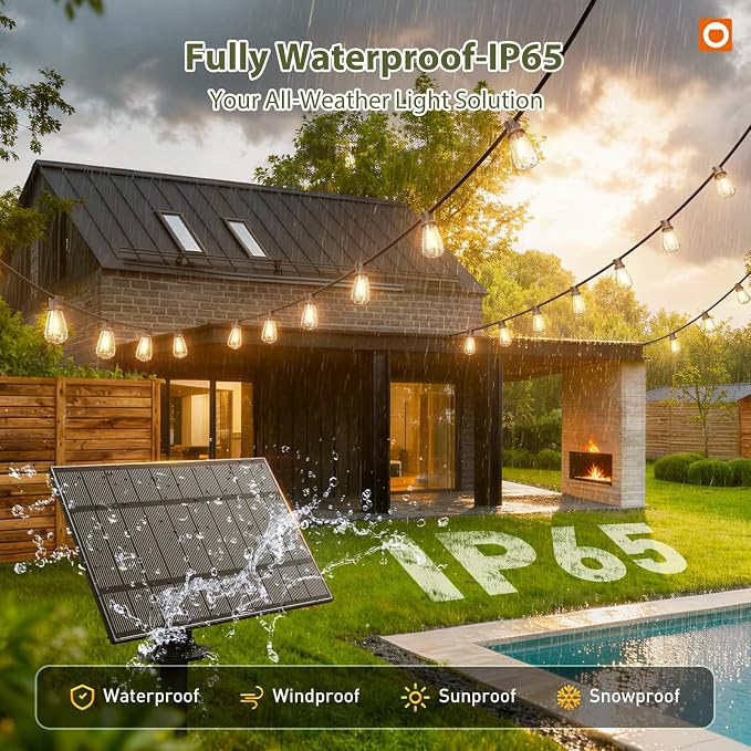 addlon 204FT Solar String Lights Waterproof, Patio Lights Solar Powered - Image 4