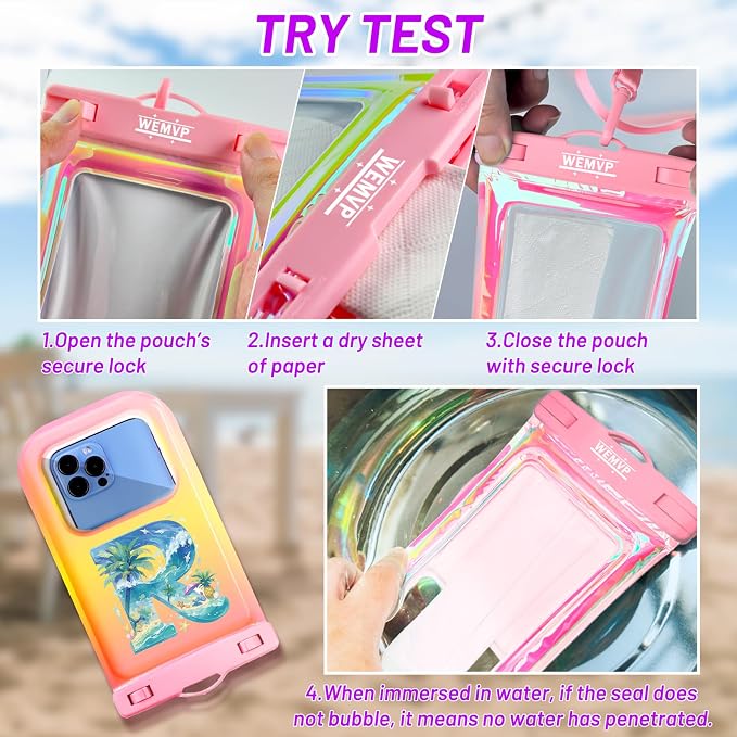 Personalized Initial Waterproof Phone Pouch Case - Image 4