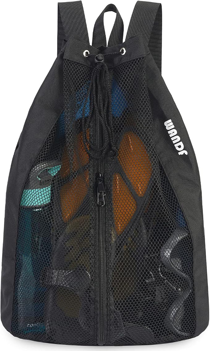 WANDF Swim Bag Mesh Drawstring Backpack Beach Backpack by WANDF
