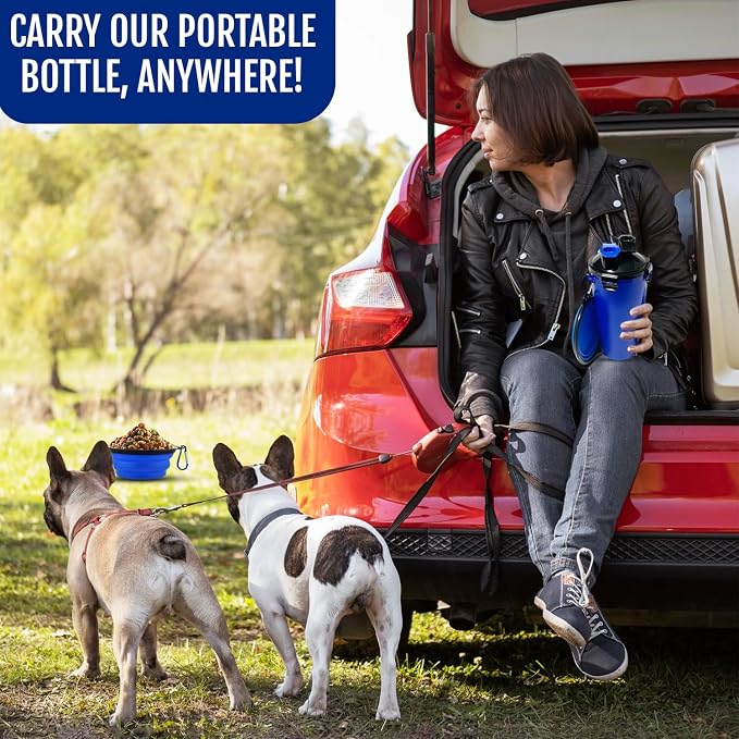 Dog Travel Water Bottle W/Collapsible Bowls - Image 7