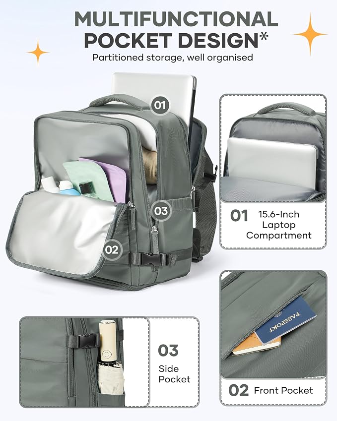 Large Travel Backpack for Women Airline Approved Carry on Backpack for - Image 5