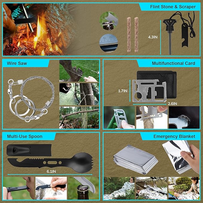 Survival Kit, Gifts for Christmas Men, First Aid Kit - Image 5