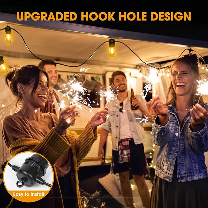 GvvooHome 200FT LED Outdoor String Lights Waterproof Patio Lights - Image 4