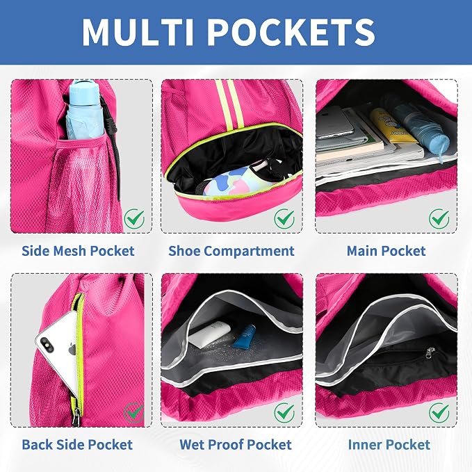 JELUTAR Drawstring Backpack Gym Bag - Image 4